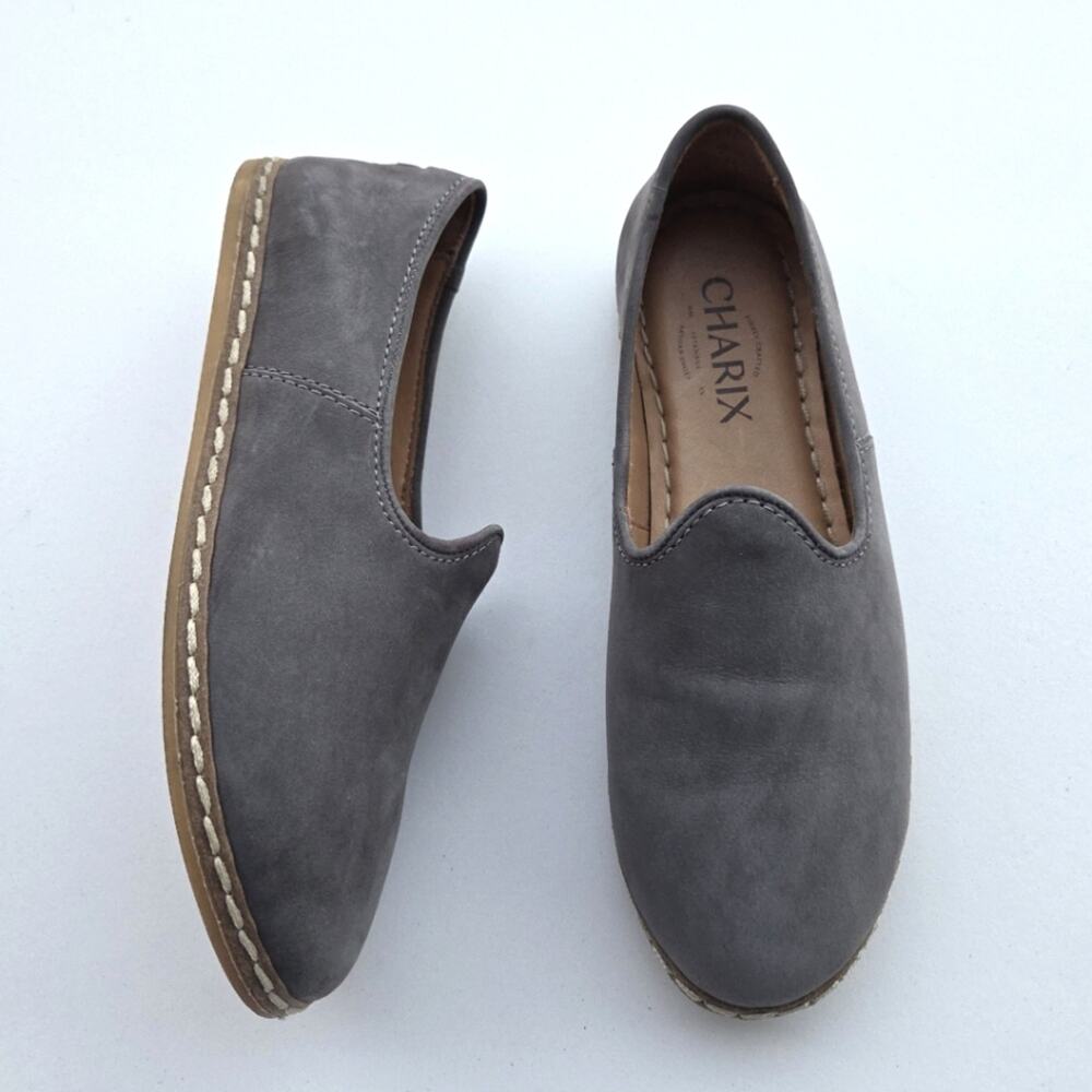 Charix Grey Nubuck Slip-On Shoe Size 35 Us 5